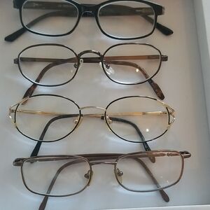 Stylish Eyeglasses Set in Black, Gold, and Brown Unisex